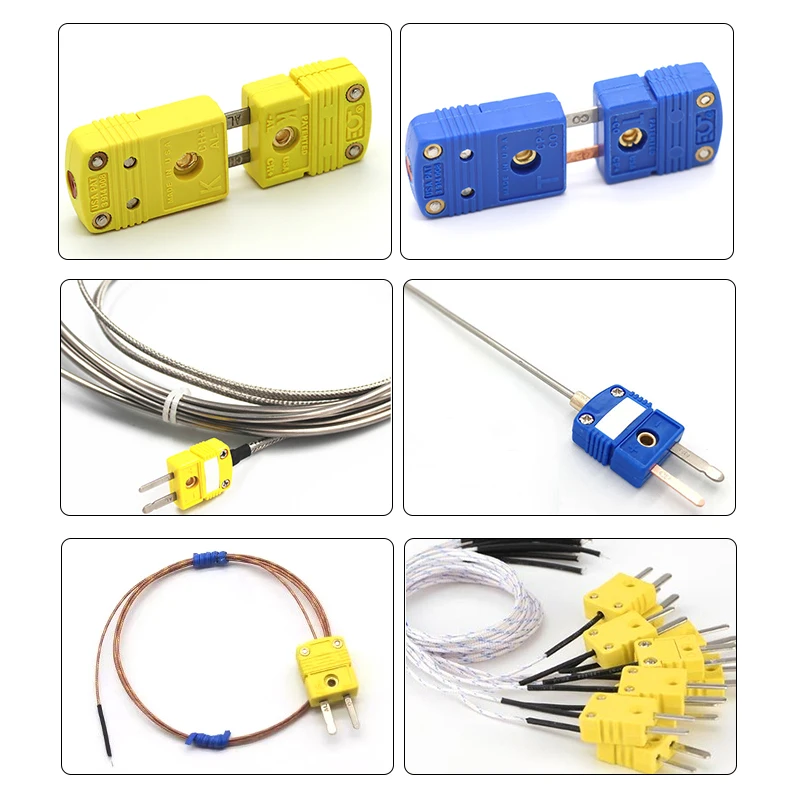High Temperature Resistance Thermocouple Miniature Plug Socket Panel SMPW-K/J/T/E/-M/F MPJ-K/J/T/E-F Compensation Wire Connector