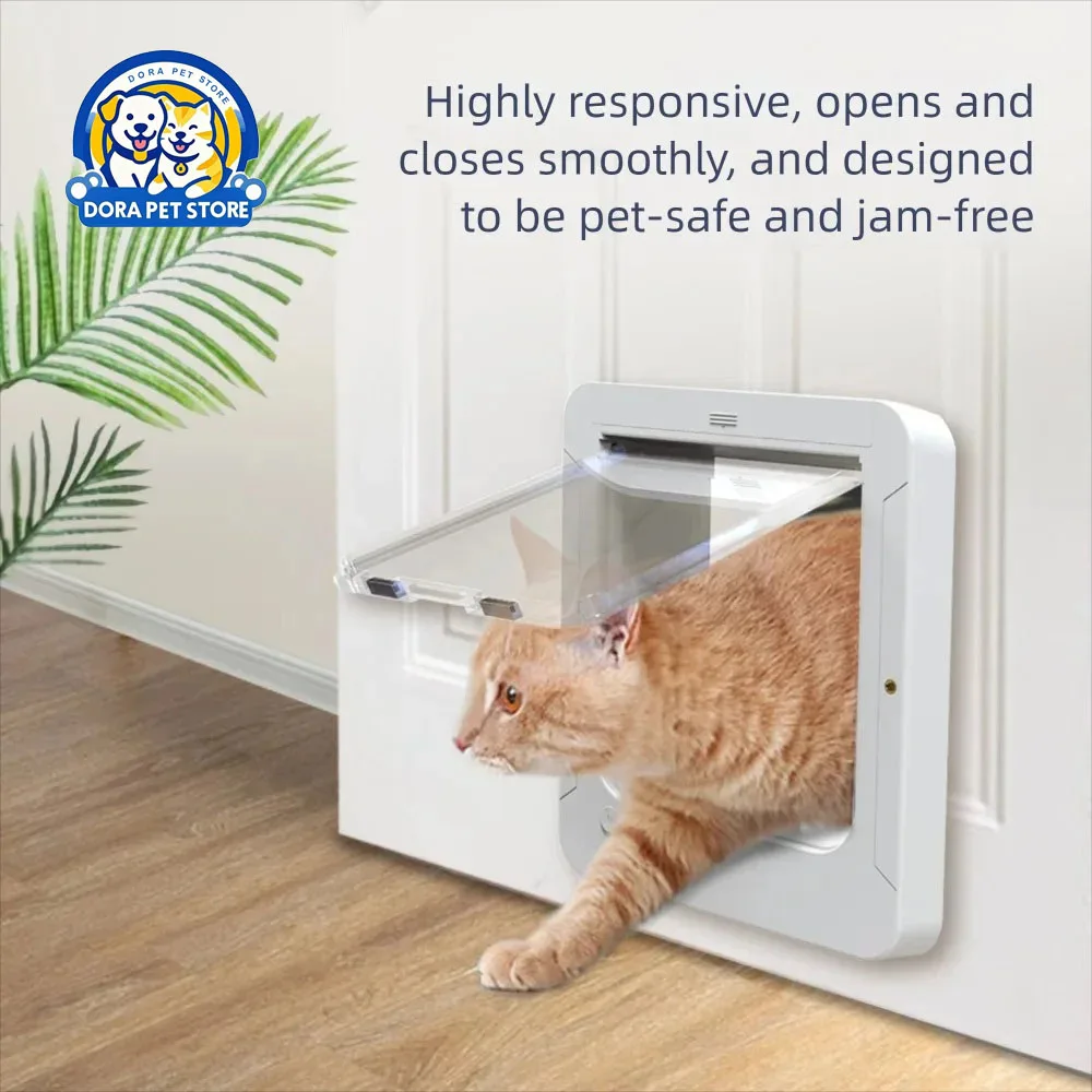 Intelligent pet door, cat door, cat hole, RFID sensing door can control the direction of entry and exit, pet door, cat and dog