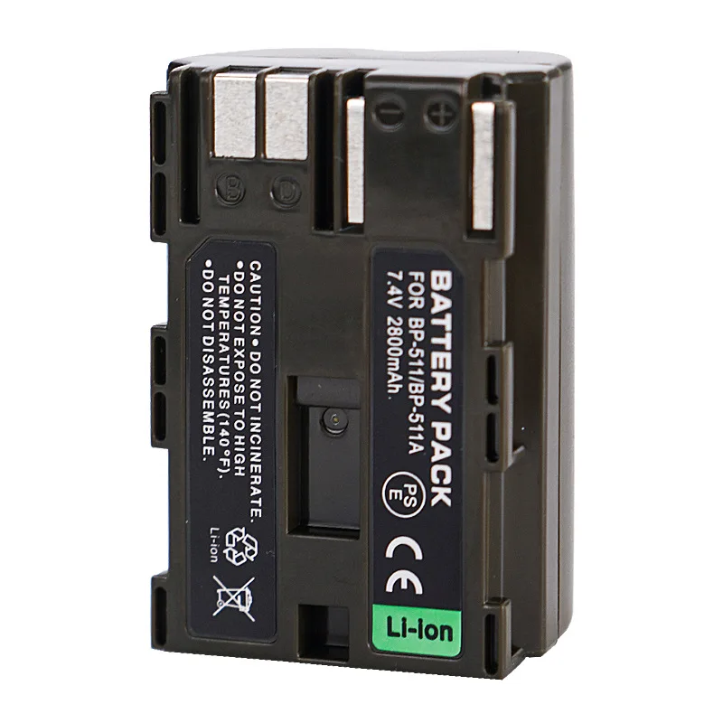 2800mAh BP-511A BP511 BP 511A Camera Battery for Canon G6 G5 G3 G2 G1 EOS 300D 50D 40D 30D 20D 5D Digital Battery