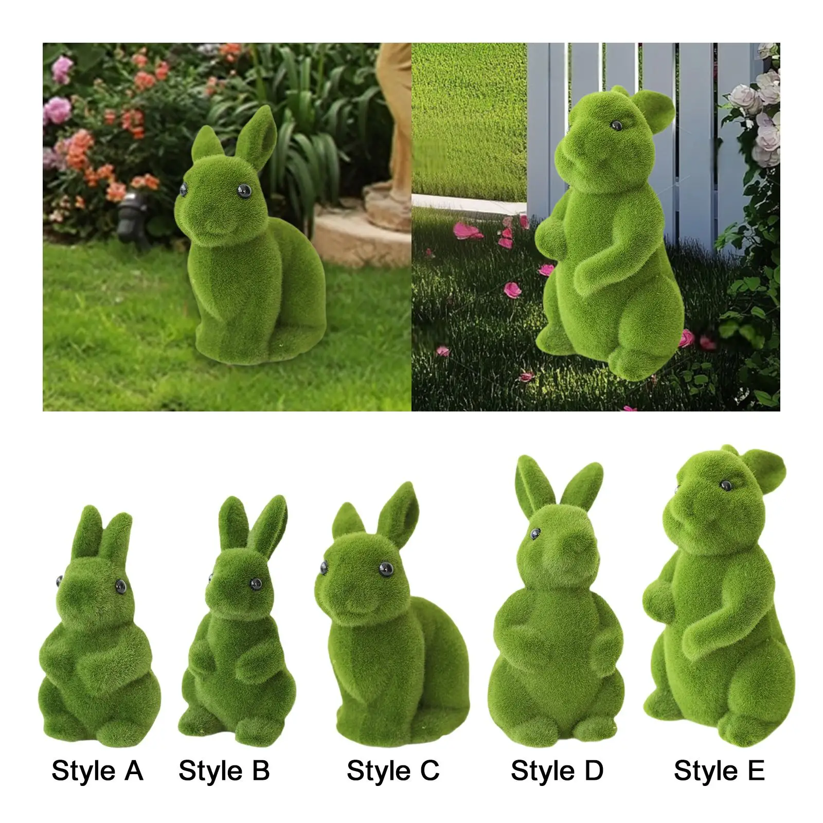 Easter Moss Bunny Statue Farmhouse Yard Wedding Desktop Party Patio Ornament