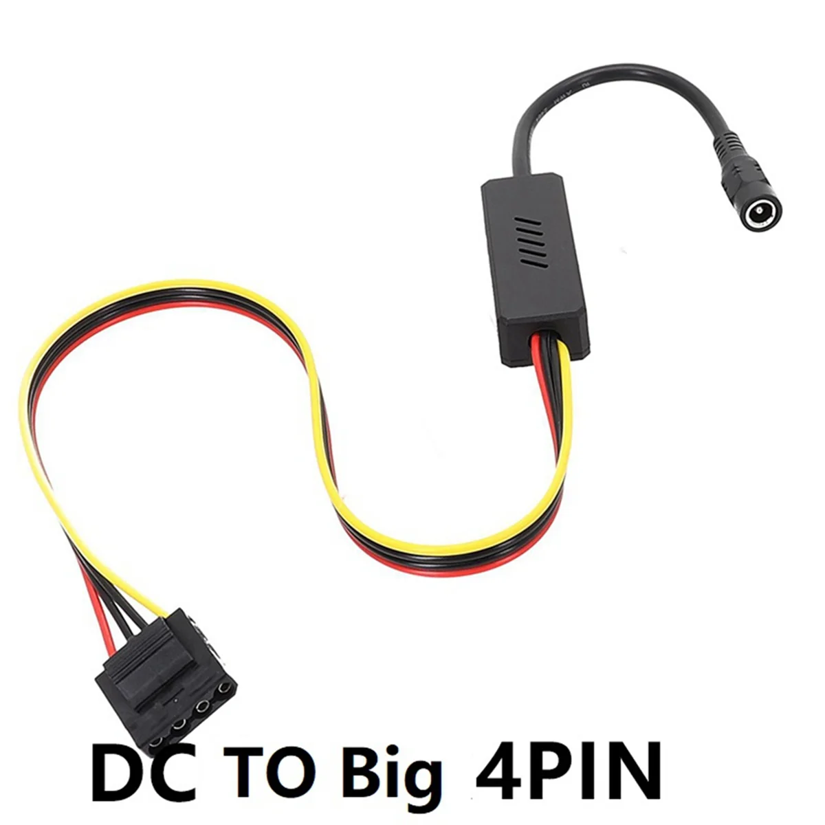 Cable de fuente de alimentación de disco duro DC 5525 a IDE, 12V a 4 pines grandes, con regulador de voltaje reductor