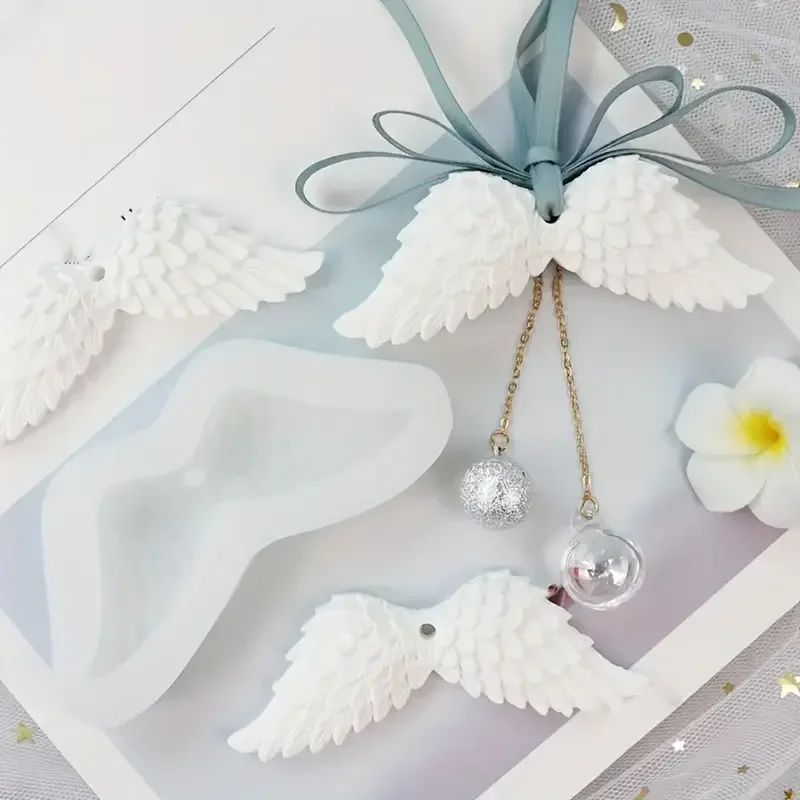 Angel Wings Gypsum Candle Silicone Mold - DIY Car Hanging Decor Diffuser Stone Crafting Tool Expanding Fragrance Wing Drop Mold