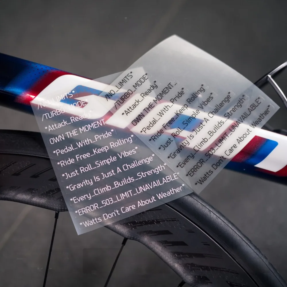 1Set Minimal Clear Bike Frame Waterproof Vinyl Decal 
