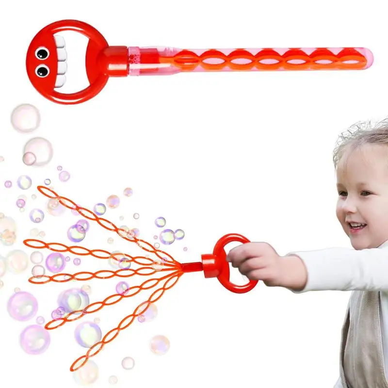 Bubble Wands Bubble Stick Maker 32 Holes Handheld Smiling Face Bubble Blowing Toy Soap Bottle Outdoor Kids Fun Toys Party Favors