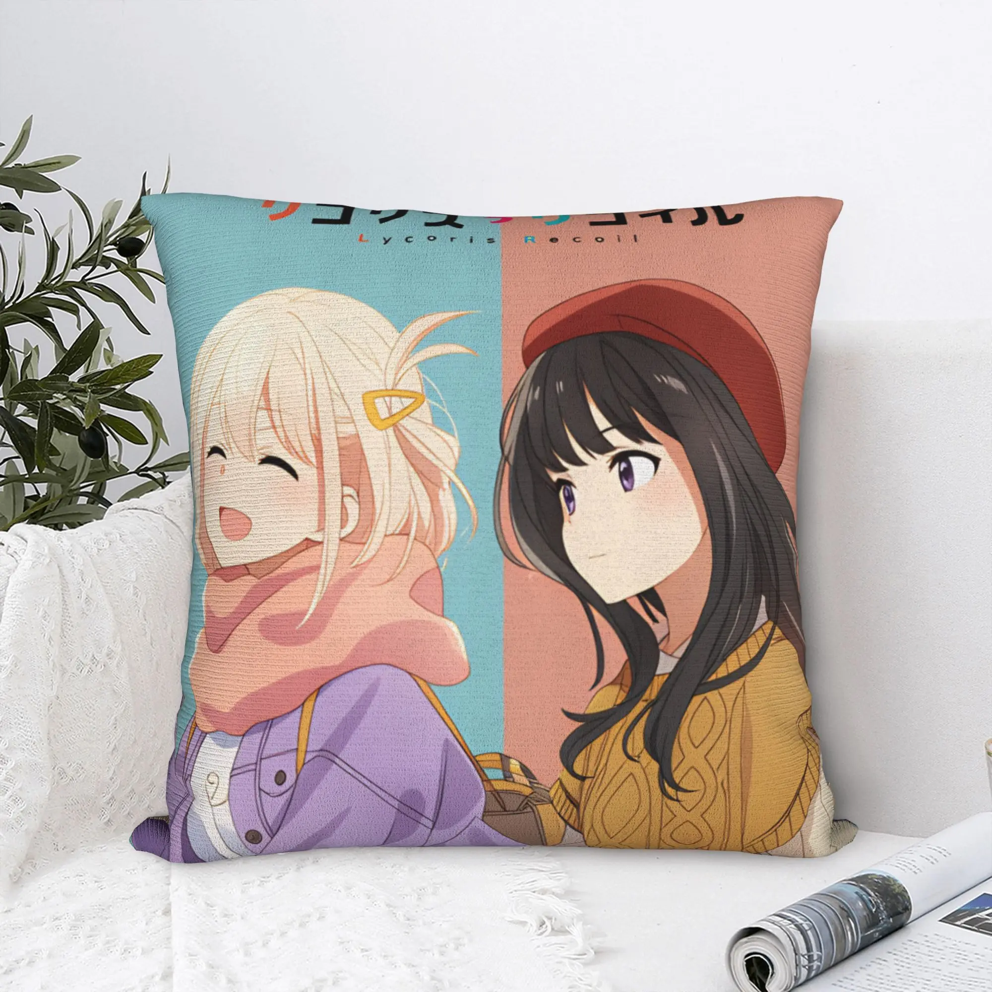 

Lycoris Recoil Pillow Cover Soft Pillow Case Cushion Cover Fashion Graphic Pillowcases For Sofa Bedroom Home Decor
