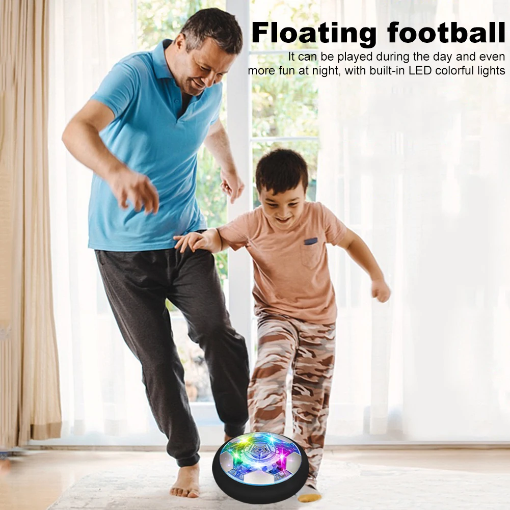 LEDライトとフォームバンパー付きホバーサッカーボール、屋内外兼用エアパワーホバーボール、子供用エアフローティングサッカーボール