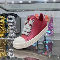 Dekherw rosso scuro Jumbo Lace Up in pelle scarpe basse di alta qualità da uomo di lusso Casual sport Replica Sneakers con suola spessa da donna