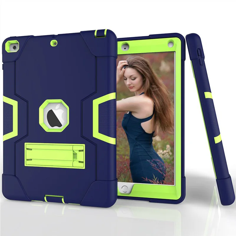 

For iPad 9.7 2017 2018 5th 6th A1822 A1823 A1893 A1954 Cover Silicone Shockproof Case Kids Safe Armor Heavy Duty Rubber Case