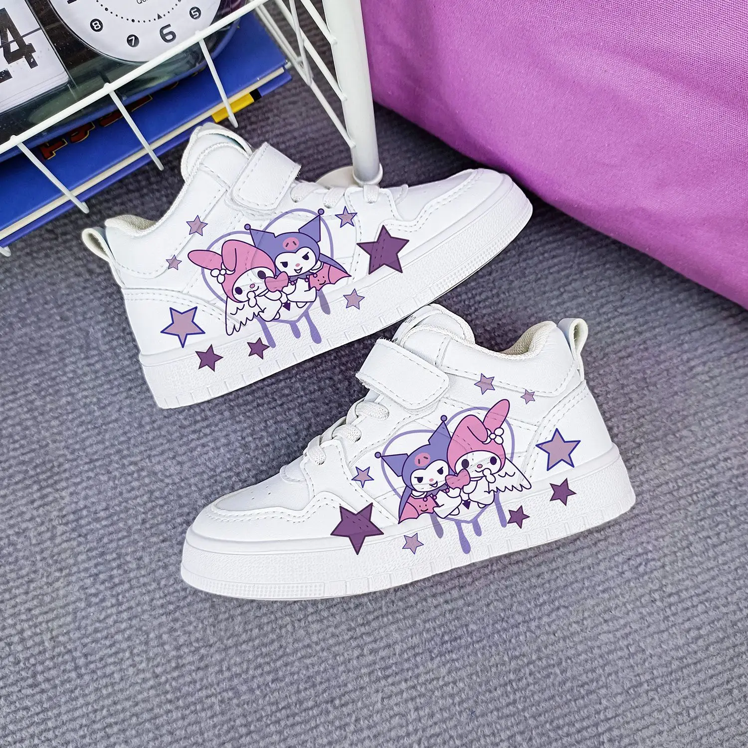 New Kuromi Cartoon Children High Top Sneakers Print Kids Sport Shoes Tennis Shoes Running White Casual StellaLou