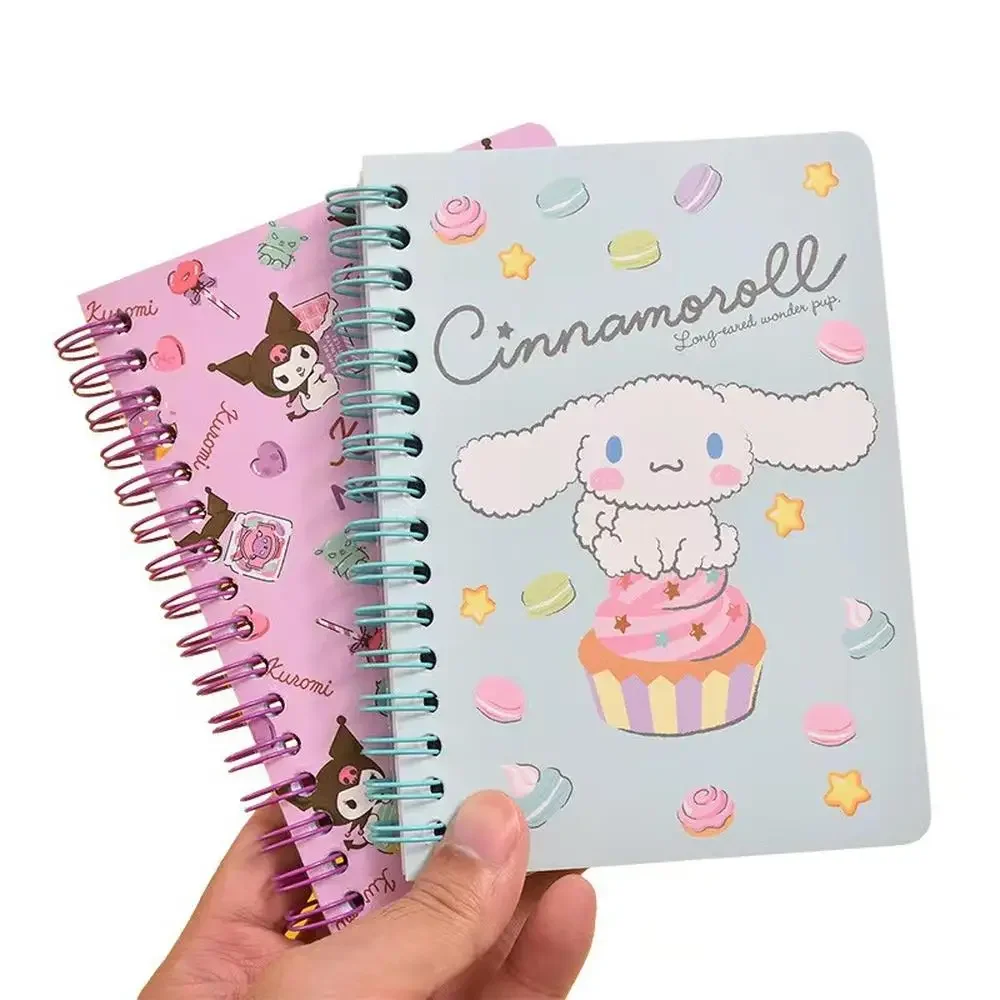 Sanrio Series Hello Kitty Melody Kuromi Cinnamoroll Children\'s Notepad Sticker Notebook Kawaii Cartoon Manual 2024 New Hot