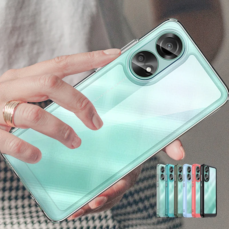 For OPPO A78 Case Cover OPPO A78 Capas Shockproof Phone Bumper Clear Transparent Multicolor For Fundas OPPO A78 4G Cover 6.43