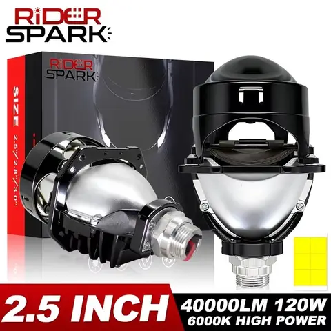 2.5 Inch Mini Bi Led Projector Lens LHD RHD H4 H7 9005 9006 Led Light Car Headlight Bulb High Low Beam Diode 120W Turbo Tuning