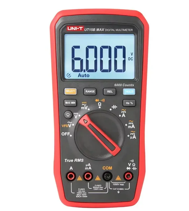 

UNI-T UT15B MAX Digital Multimeter Tester True RMS 6000 DC AC 1000V LCD Electronic Power Test