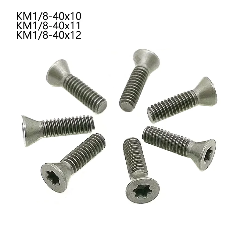 10pcs Imperial Grade 12.9 CNC Lathe Machine Milling Cutter Torx Screws KM1/8-40*11/12 60-Degree Metal Turning Tools