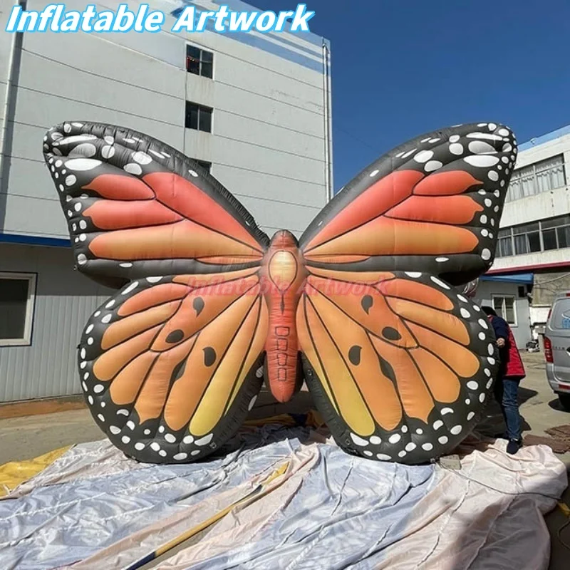 Suministros para eventos personalizados, mariposa gigante soplada por aire para juguetes de decoración de cumpleaños con tema de zoológico