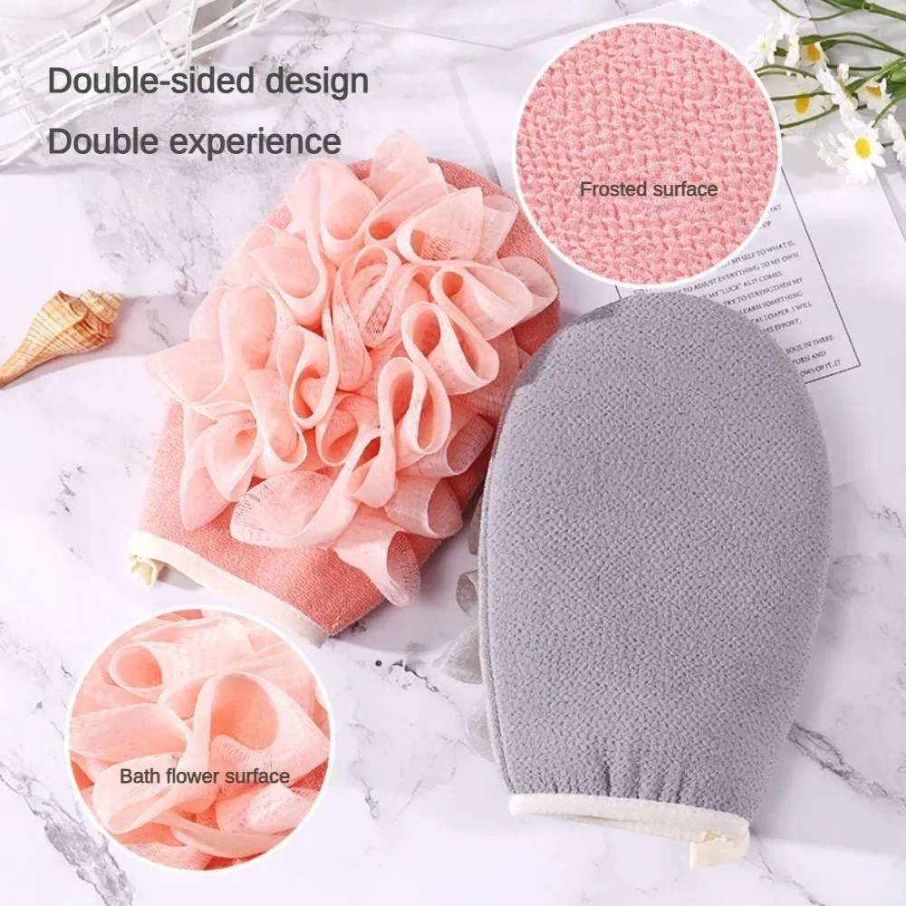 Scrub Gloves 2 in 1 Durable Multi-Color Deep Cleaning Towel Exfoliating Back Scrub Dead Skin Facial Massage Gloves