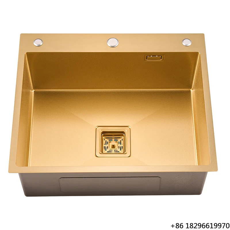 High Quality Single Bowl Kitchen Sink Stainless Steel Rectangular Dishwasher Sink Nano Top Mount Counter Sink