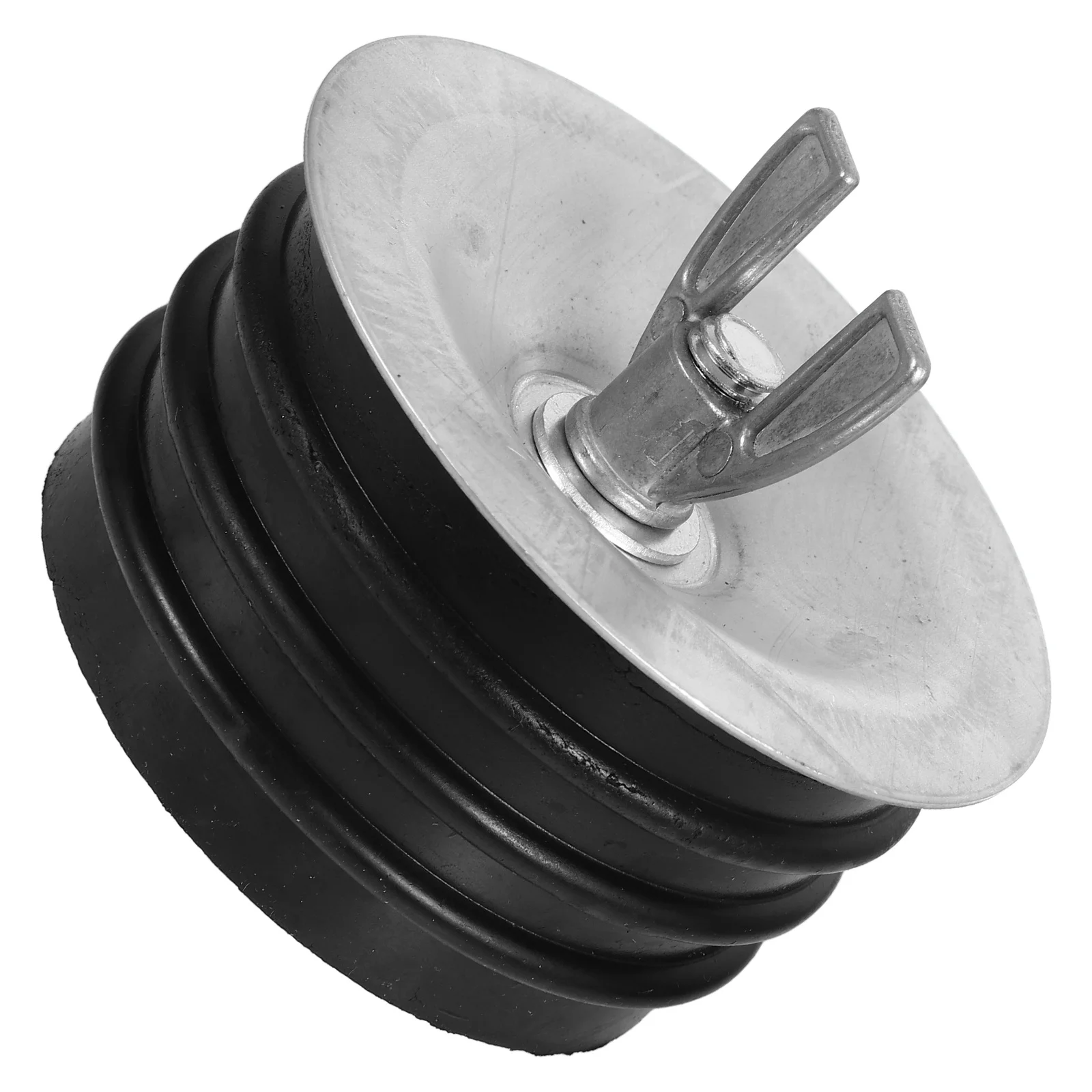 Steel Mechanical Test Plug 3 Inch Galvanized Screw Wing Nut Rubber Seal Durable Easy Install Sink Pool Sewer Pipe Cover
