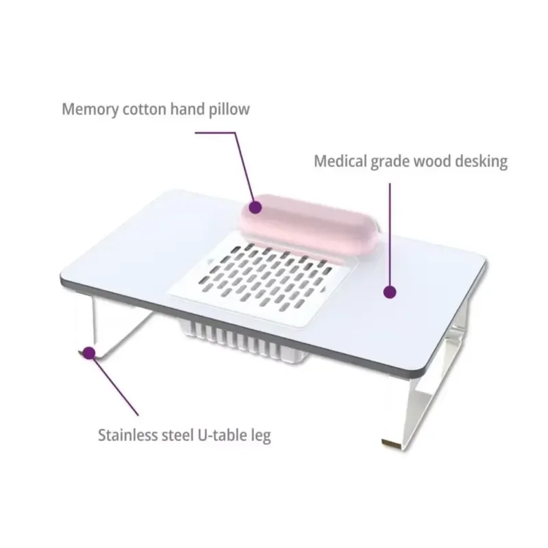 Portable Foldable Manicure Table With Built In Vacuum Cleaner And Wrist Rest For Nail Salon Home Use Professional Nail Art