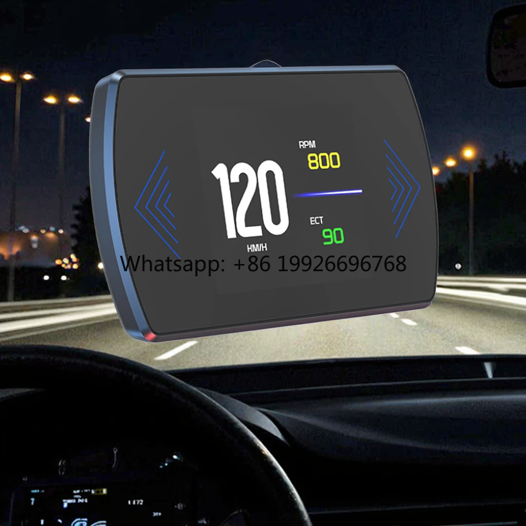 

Диагностический прибор P12 2-в-1 для автомобилей с GPS и проекционным дисплеем (HUD): цифровой экран, скорость, обороты двигателя, напряжение, часы