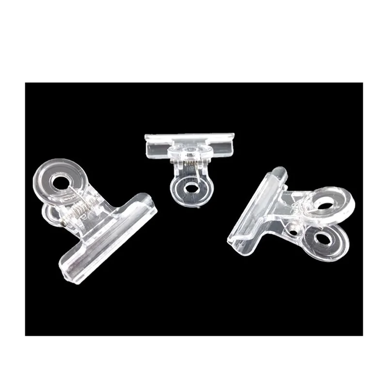 100PCS พลาสติก Bulldog คลิปชุดยูทิลิตี้กระดาษคลิปชุดคลิปบานพับสําหรับ Home,Office CLEAR