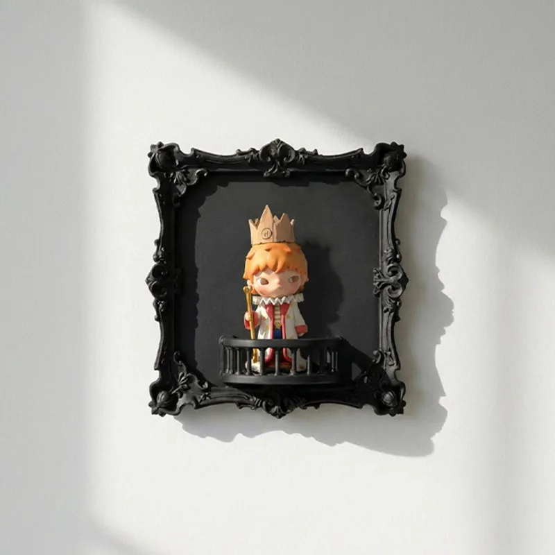 Antique Baroque Style Decor Frame Magnetic Back Wall Hanging Showcase Mini Figure Display Frame Blind Box Doll Ornament Decor