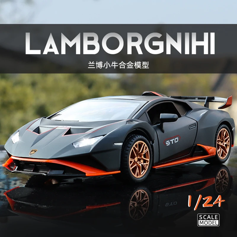 1:24 لامبورغيني هوراكان STO سبيكة سيارة نموذج Diecasts لعبة معدنية على الطرق الوعرة المركبات نموذج سيارة جمع الاطفال هدية F443