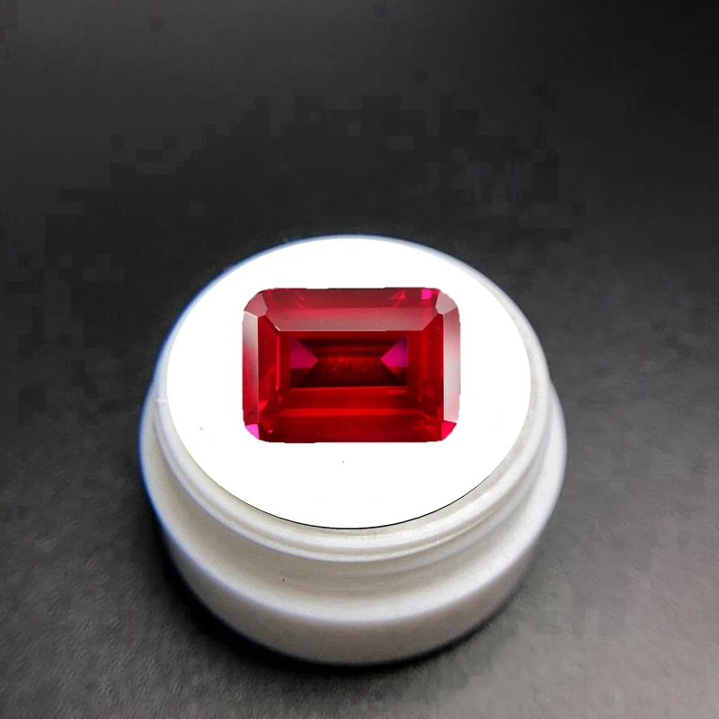 

Box Large Natural Mined 12x16mm 12.50Cts Red Ruby Rectangle Sri-Lanka VVS Emerald Cut Gem For Jewelry DIY