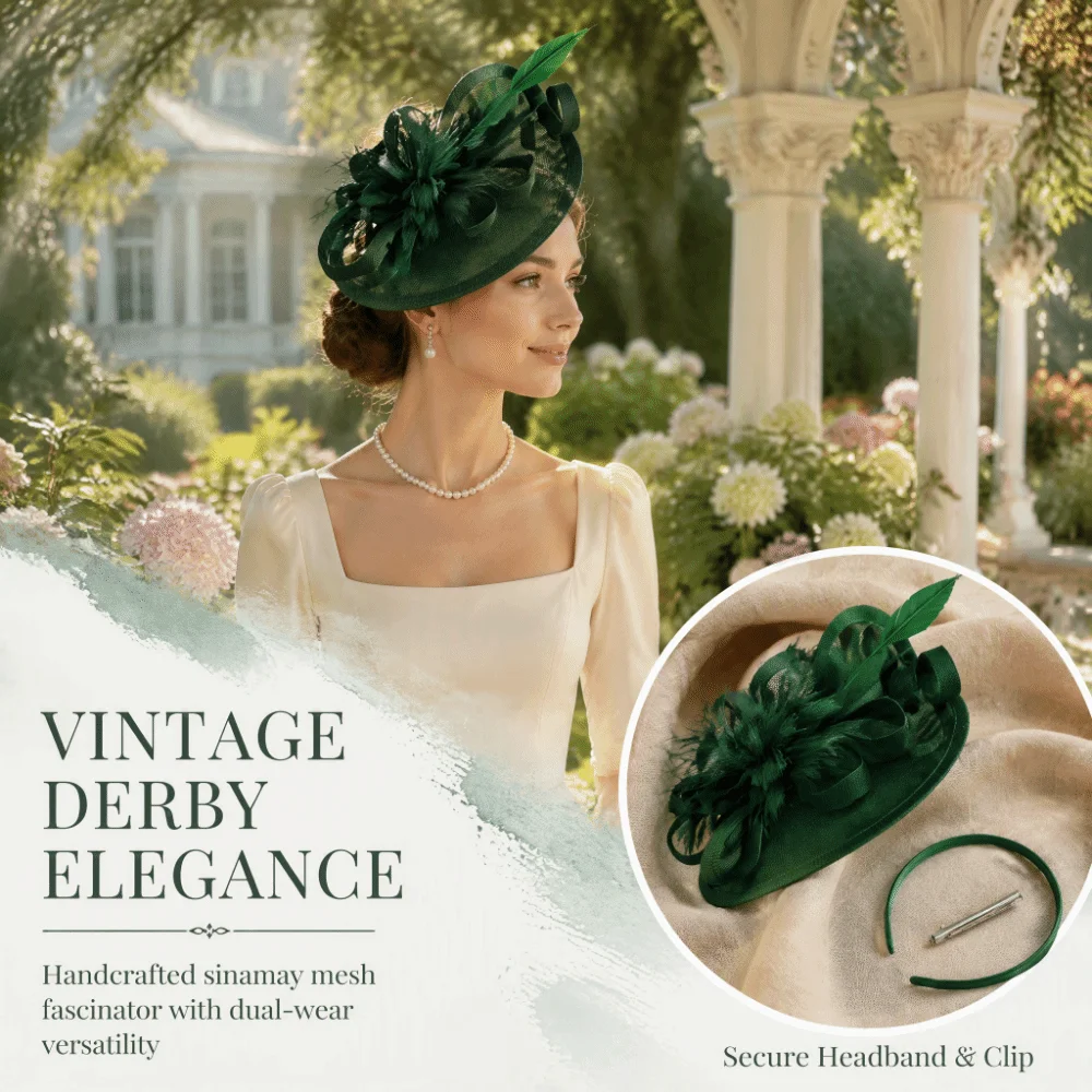 Retro Exquisite Feather Fascinator Hat Elegant French Tea Party Hat Formal Hat Bow Bridal Headband Formal Dress Headwear