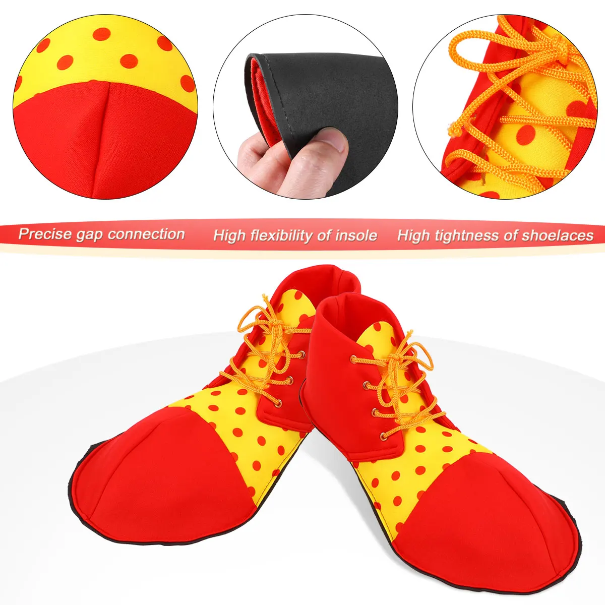 Large Clown Shoes Funny Circus Shoes Props Dance Costumes Clown Halloween Party Cosplay Prop Dot Clown Shoes For Women Men