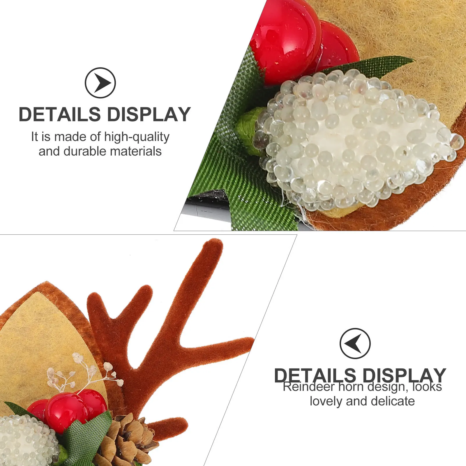 

1 пара рождественских заколок для волос, рождественские заколки для волос с рогами, идеальные украшения для волос для праздничного праздника, рождественские заколки для волос