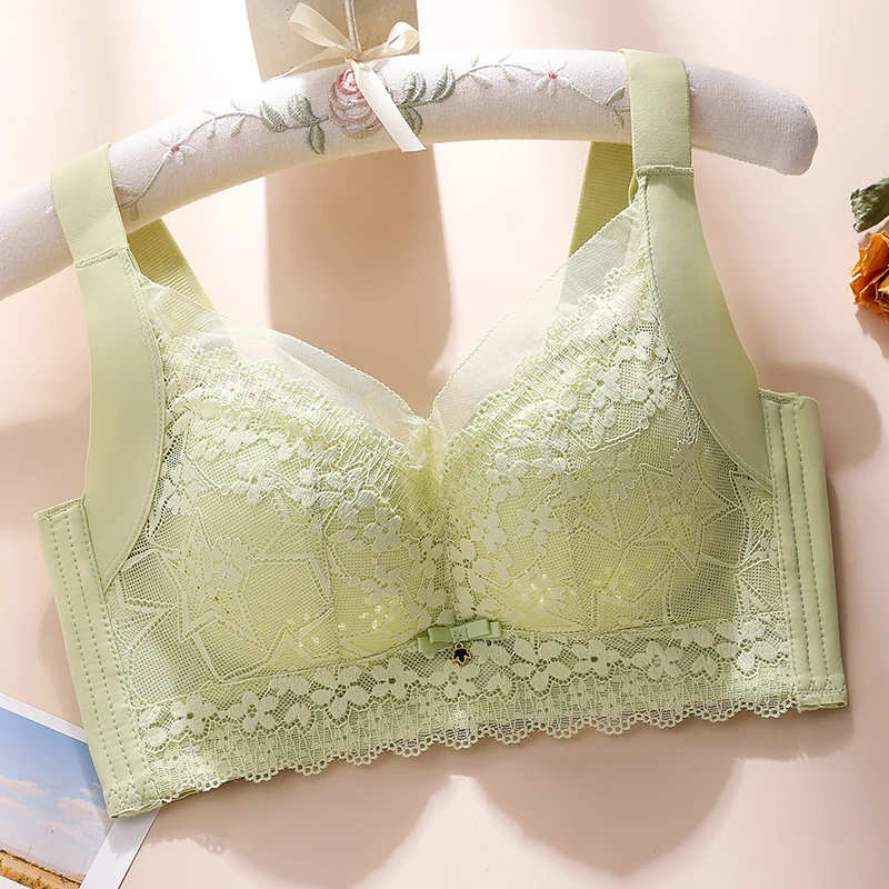 Spring And Summer New Five-breasted Thin Hole Cup Breathable Bra Without Underwire, Breast-proof Sagging Underwear Looks Thin Bh