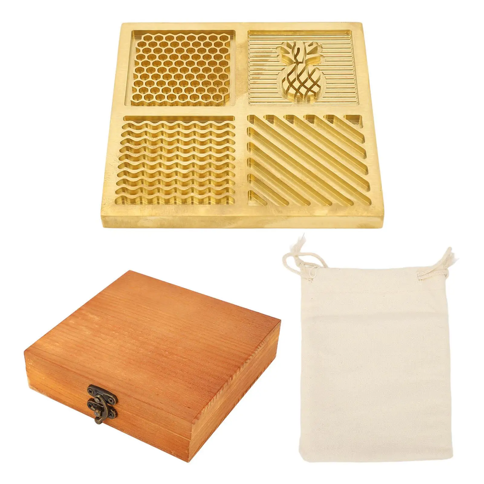 

4-Pattern Ice Cube Stamp Thickened Brass Rust-Preventive for bar & Home Use Ice Tray