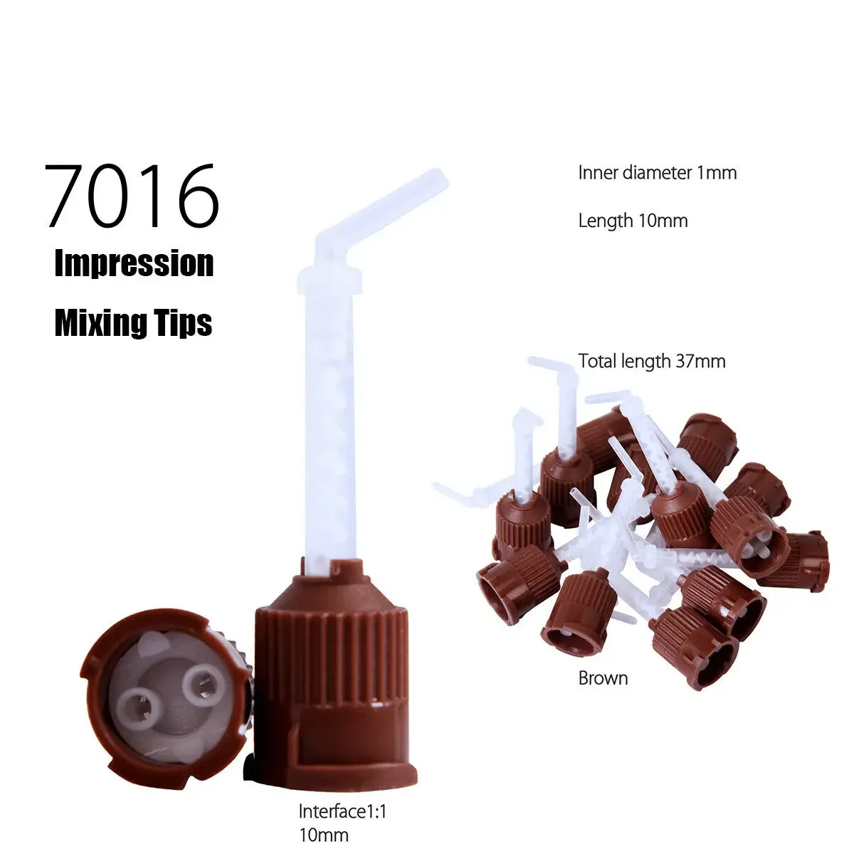

Dental Impression Mixing Tips Silicone Rubber Conveying Mixing Head 1:1 Tube Nozzle Dentistry Disposable Materials Light Body
