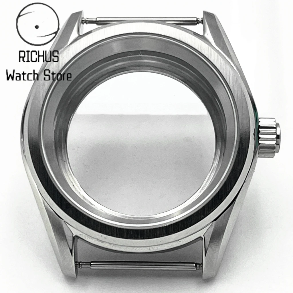 NH35 38mm Case Sapphire Glass Silver Watch Case Fit NH35 NH36 ETA2824 PT5000 Movement Watch Accessories