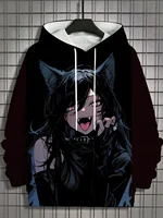 Sudadera con capucha para hombre con estampado 3d de ninfa, Tops con gráficos de chica de dibujos animados, Sudadera con capucha de manga larga, moda de otoño, camisetas de calle de gran tamaño para hombre