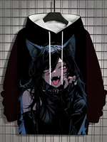 Men's Hoodie 3d Print nymphet Tops  Cartoon Girl Graphics Long Sleeve Hoodie Autumn Fashion Men's Top Oversized Streetwear Tees