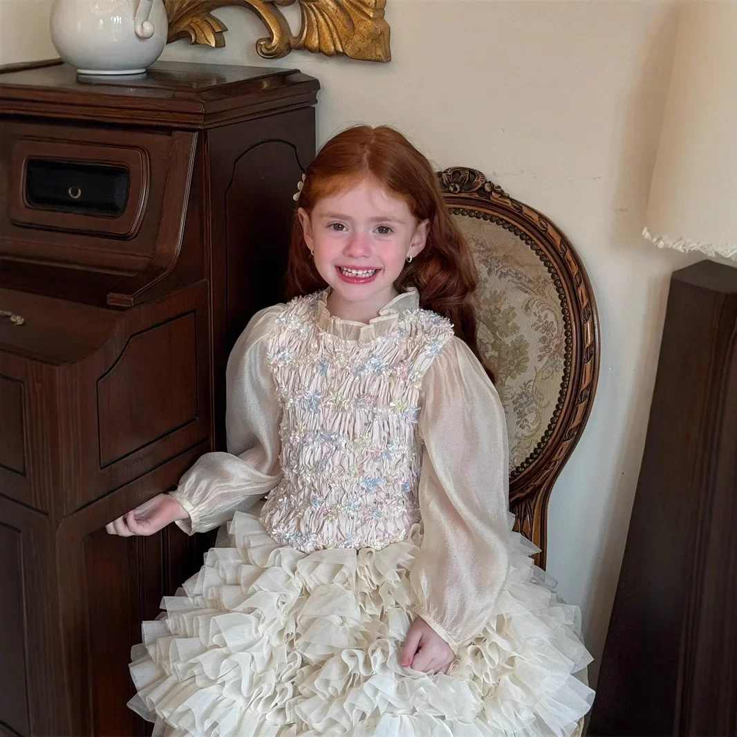 

Long Sleeved Shirt 2025 Spring and Summer New Solid Color Fashion Cute Lace Collar Embroidered Long Sleeve Shirt