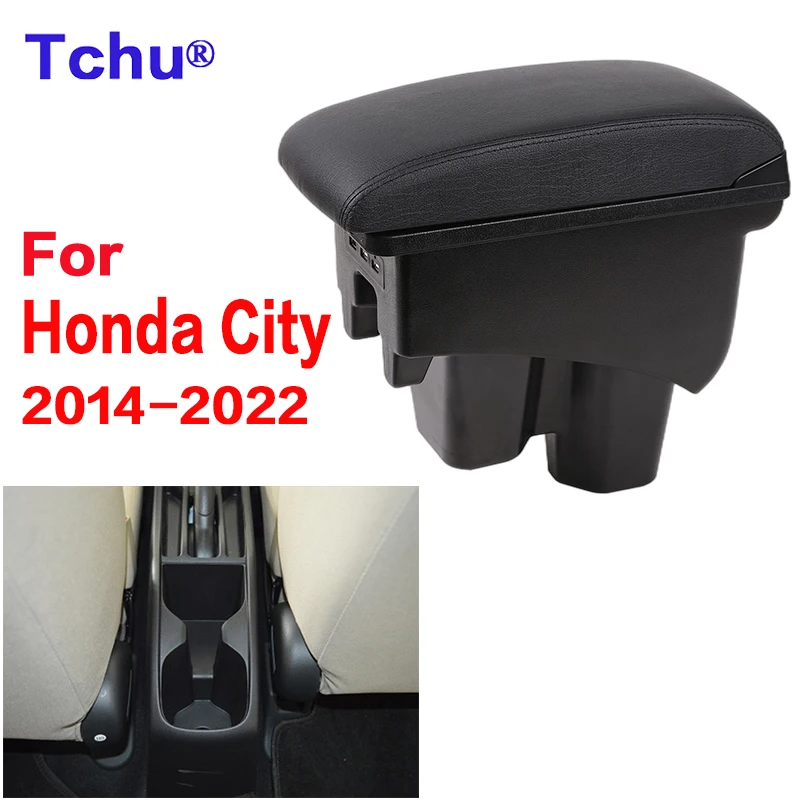 

Подлокотник для Honda City 2014-2023, для Honda new city, подлокотник «Все в одном» с USB, двухслойный подлокотник, содержимое магазина, автомобильные аксессуары