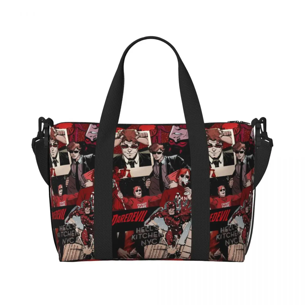 

Custom Daredevil Comic Wallpaper Tote Bag Women Large Capacity Beach Gym Travel Bags