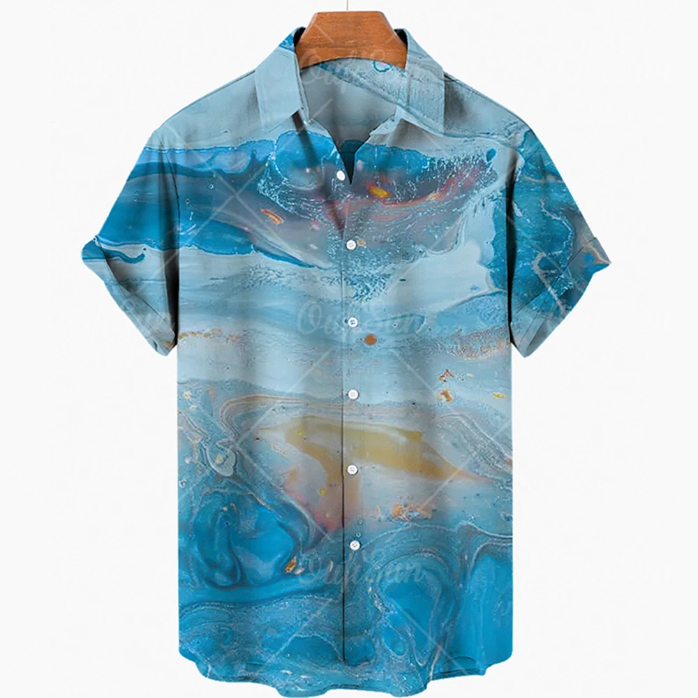 Heren Zomer Hawaiiaanse Strandshirts 3d Printen Wind Luxe Designer Vintage Kleding Oversized Onregelmatig Patroon Y 2K Bloemenpunk