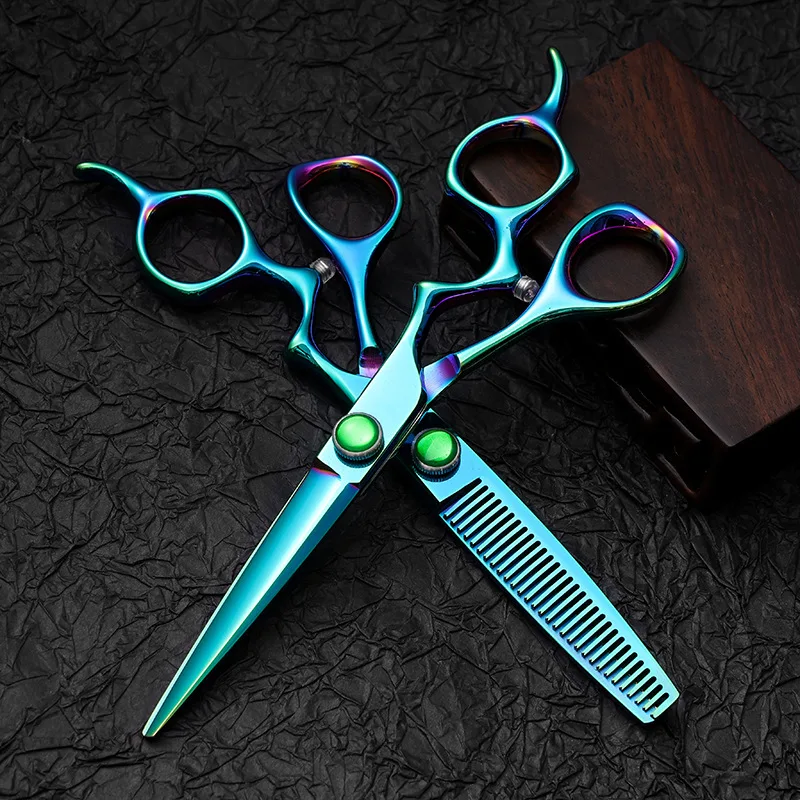 6 InchProfessional Thinning Tooth Scissors Flat Scissors Set Hair Cutting Tools Thinning Scissors Full Scissors Set