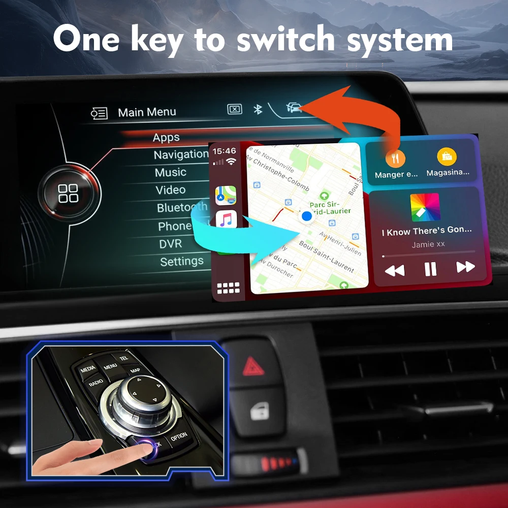 Carplay اللاسلكي لنظام BMW NBT ميني كوبر F30 F31 F20 F21 F10 F01 X5 E70 X3 F25 6.5 8.8 10.25 بوصة وحدة وصلة المرآة