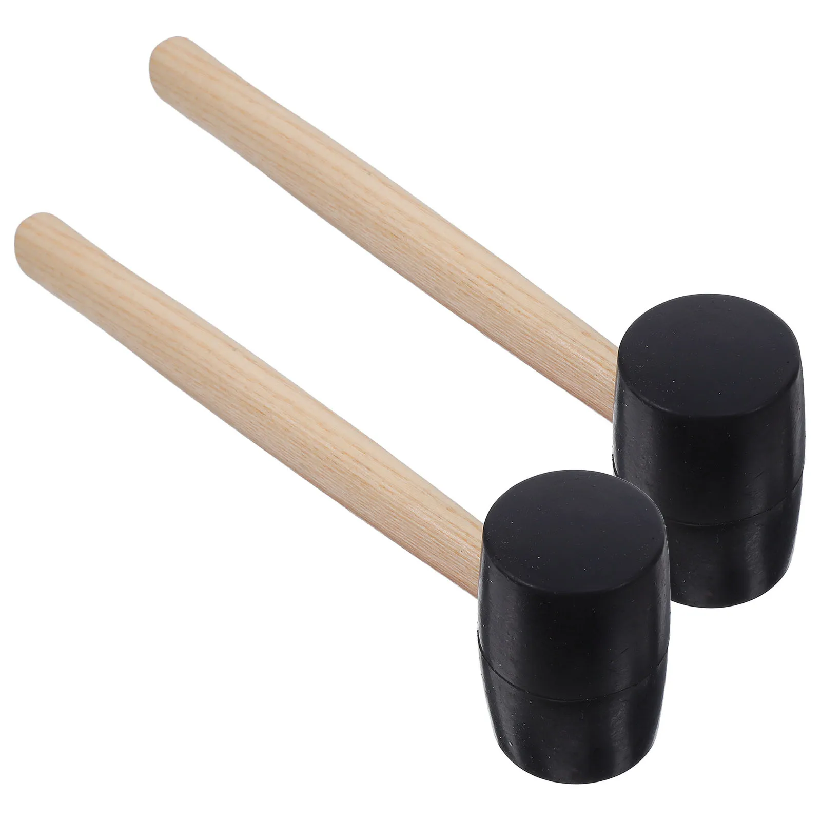 

2pcs Rubber Mallet Wood Handle: Small Heavy Duty Hammer For Camping Tent Stakes Flooring Tile Woodworking Crafts Soft