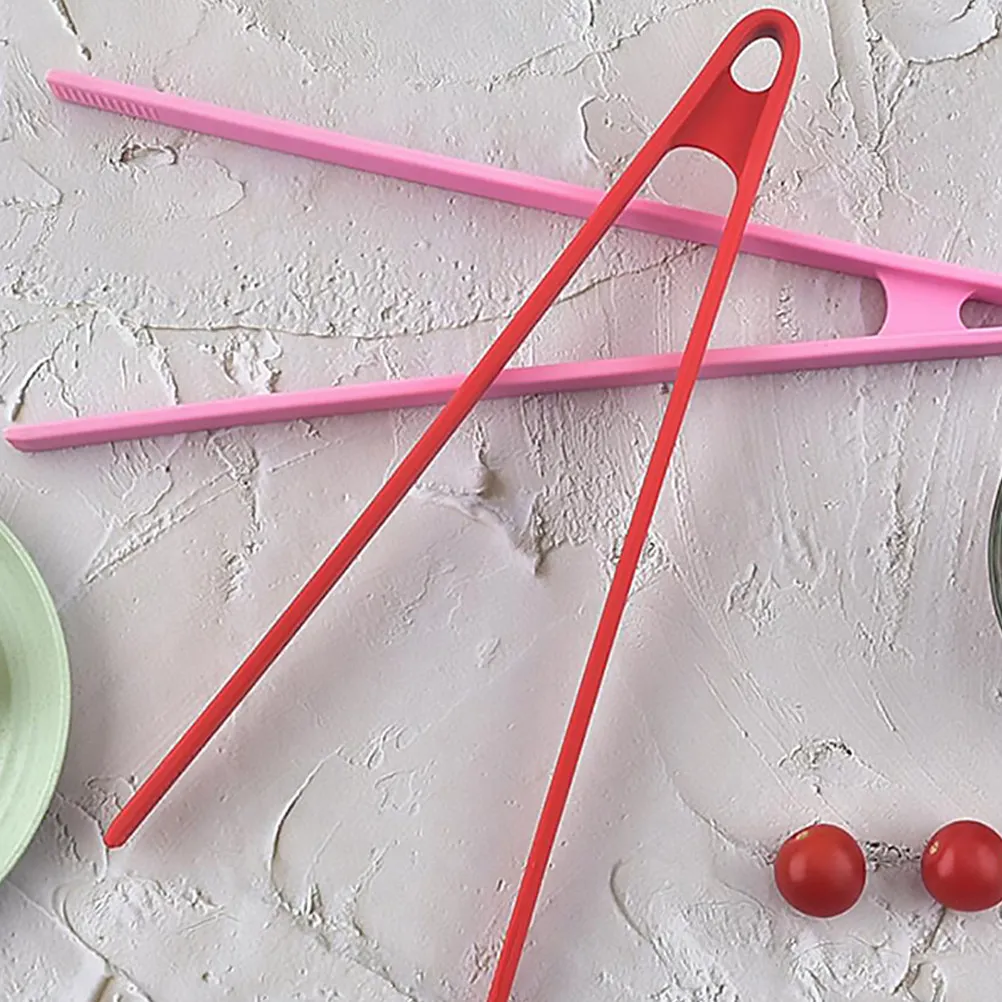 Silicone Food Tongs One-Piece Seamless Design Hanging Hook Easy One-Hand Use Cooking Tongs for Grilling Barbecue Steak Serving