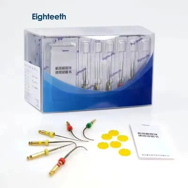 6PCS Eighteeth E-FLEX Root canal Files NiTi Endodontic Files Premium Anti-Fracture Toughness Effective Debridement anti-broken