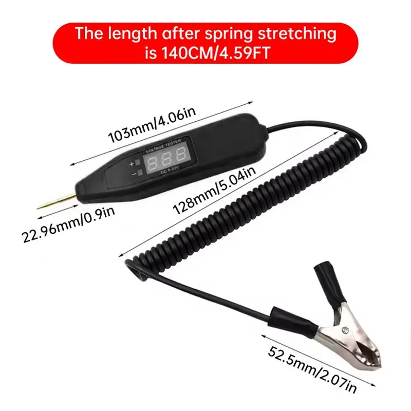 For Car Electrical Circuit Test Pen 5-32V Digital Electric Voltage Power Tester Probe For Vehicle Systems