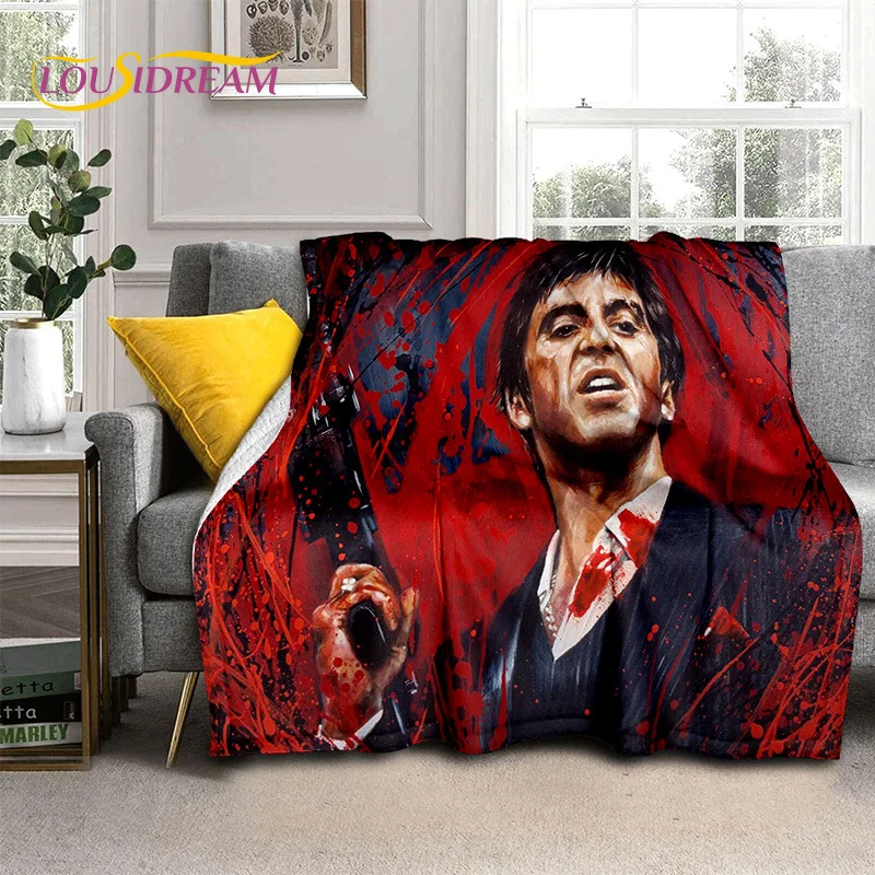 Scarface 3D Classics Movie Tony HD Blanket,Soft Throw Blanket for Home Bedroom Bed Sofa Picnic Travel Office Cover Blanket Kids