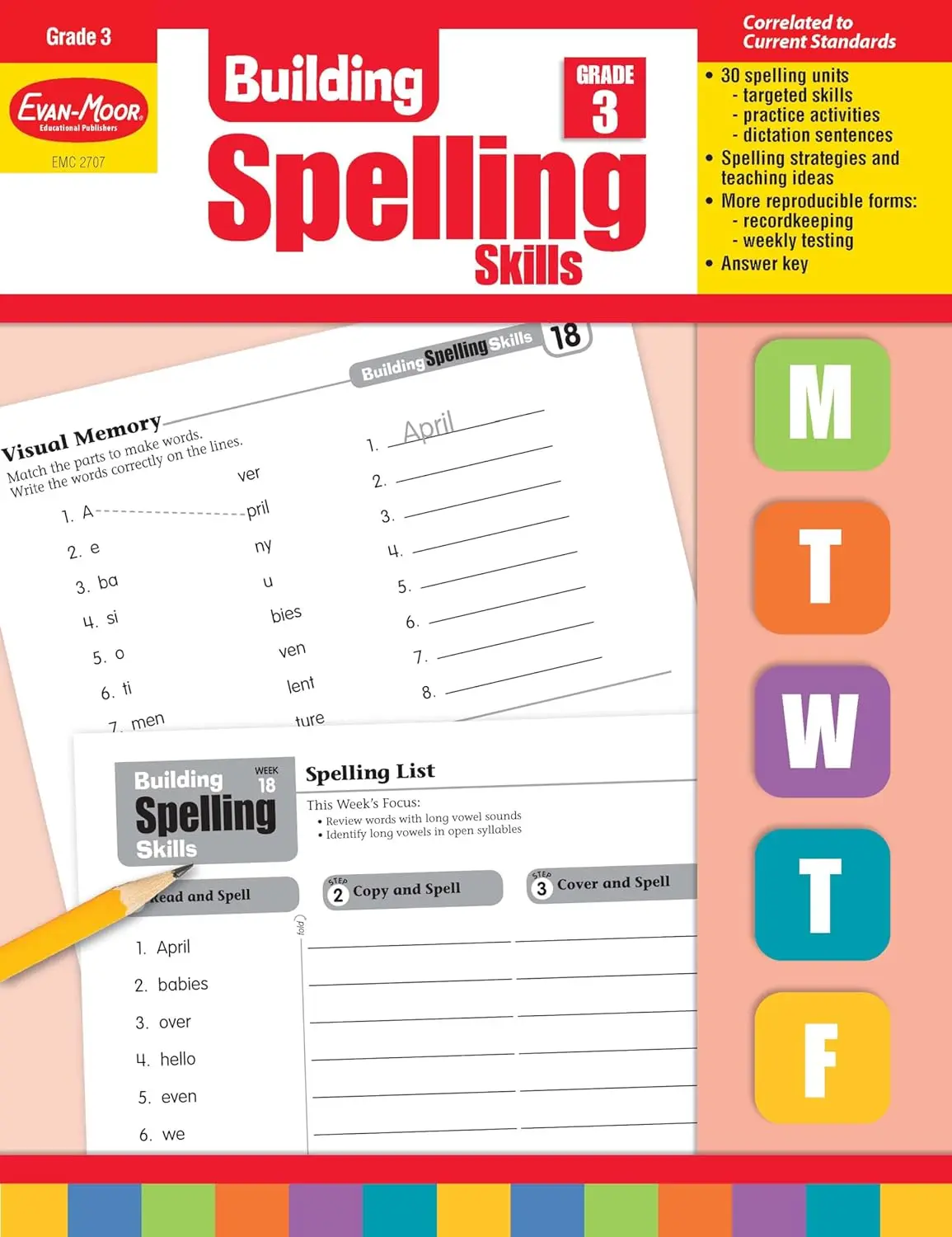 

Evan-Moor Building Spelling Skills, Grade 3 Workbook,aged 6 7 8 9, English book 9781557998415