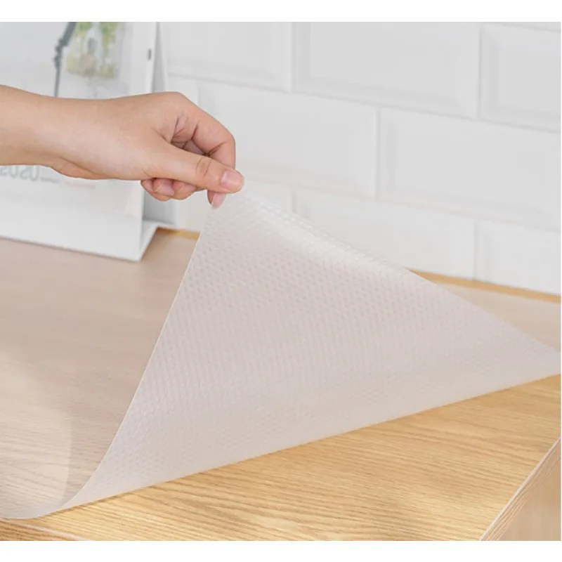 Drawer Liners Mat Reusable Non-Slip Transparent Waterproof EVA Shelf Liners Anti-Fouling Anti-Moisture Kitchen Cabinet Table Pad